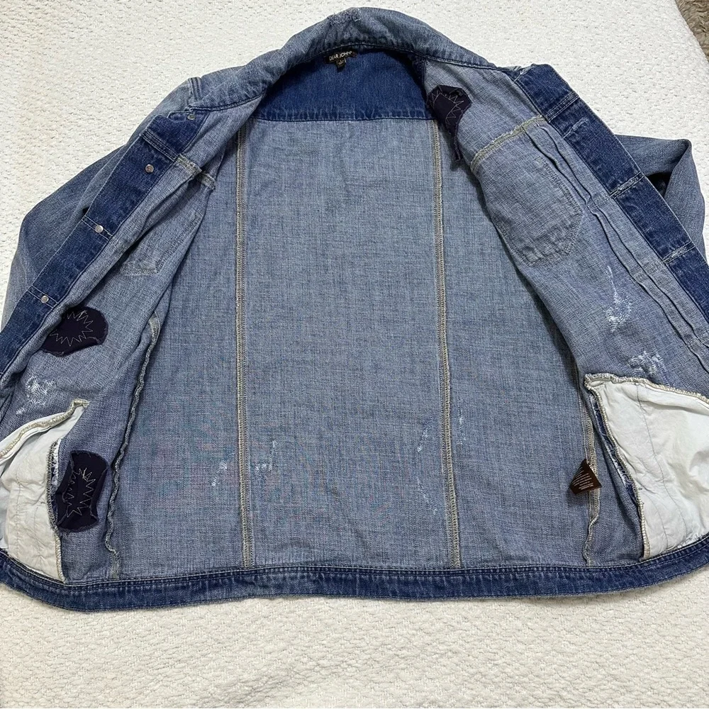 Dear John Distressed Oversized Denim Jean Jacket Women’s Size L - Picture 4 of 8
